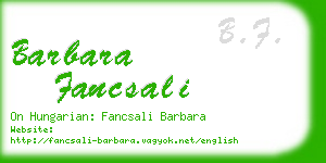 barbara fancsali business card